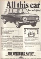 Retro Car Ad Posters - Wartburgh Knight 1968 advert - The Nostalgia Store